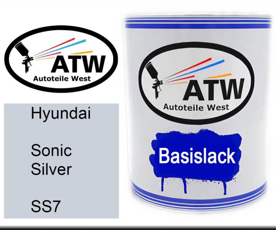 Hyundai, Sonic Silver, SS7: 1L Lackdose, von ATW Autoteile West.